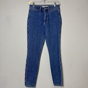 Joe’s Jeans The Charlie Scalloped Edge Women’s High Rise Crop Slim Jeans Sz 24